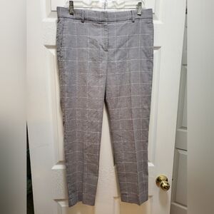 Ann Taylor Capri Slacks, gray w/white pinstripes, Size 6